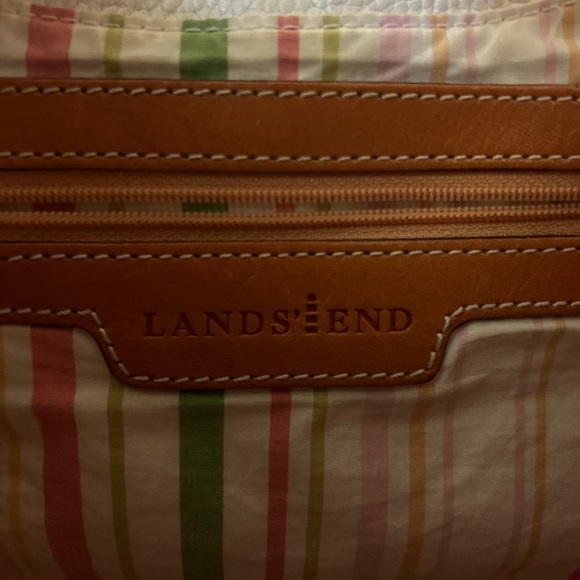 Large Leather Handbag White and Tan - Picture 3 of 6